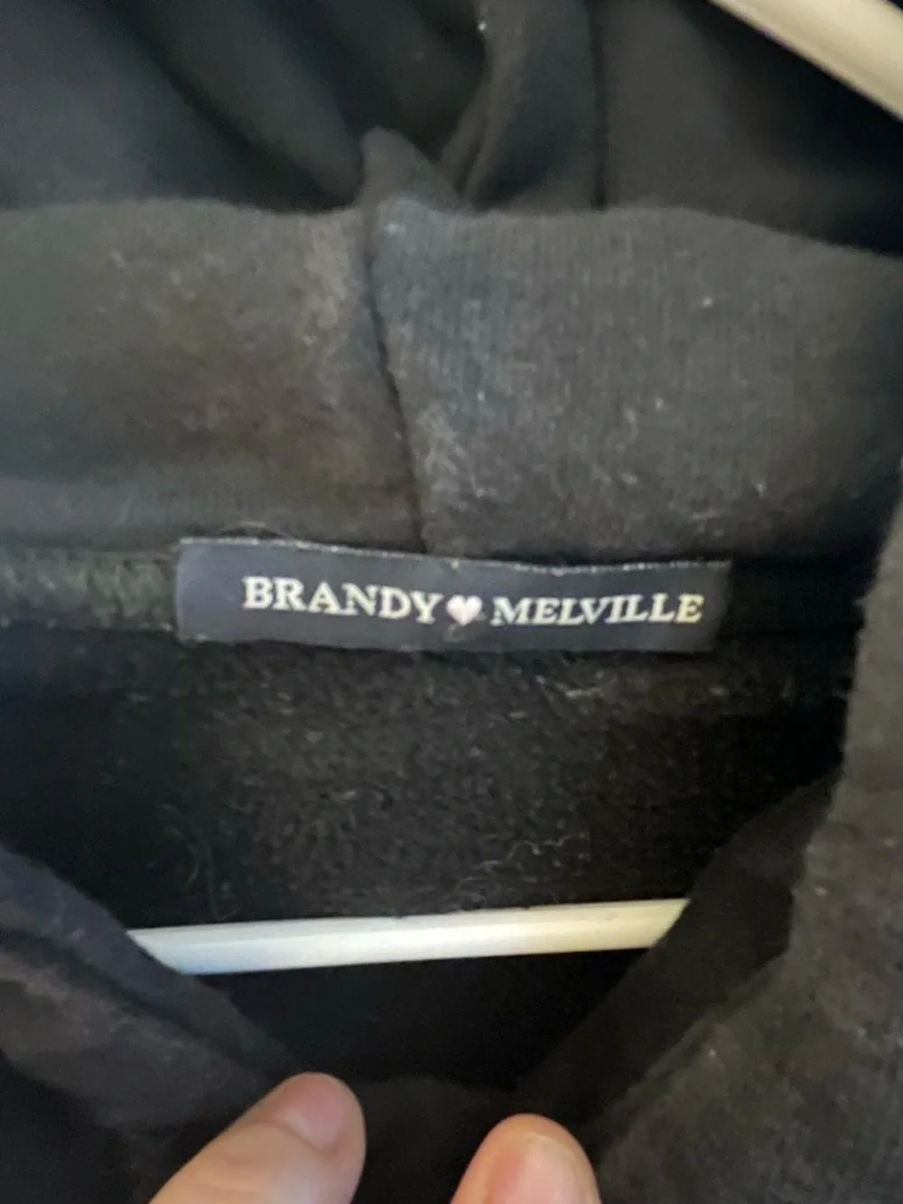 Brandy Melville Black Hoodie with Gold Butterfly Embroidery